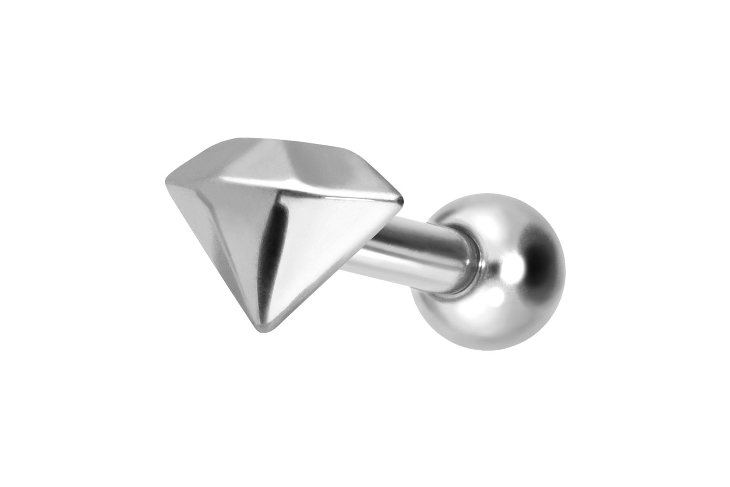 Titan Ohrpiercing mit Innengewinde DIAMANT